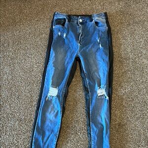 Stylish Blue Distressed Jeans for Women